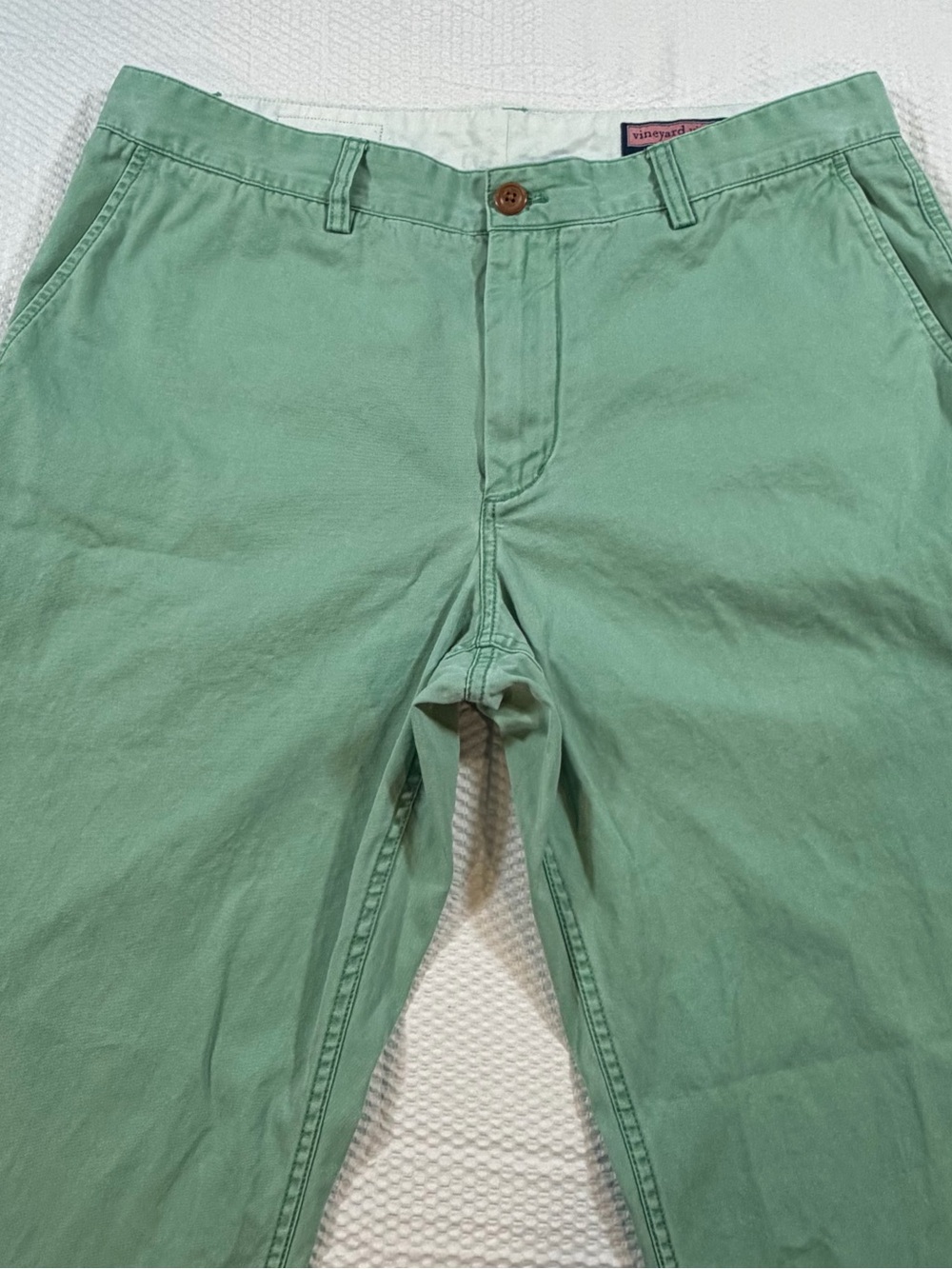 Vineyard Vines Men’s Chino Pants 35x32 Green Cotton Flat Front Preppy Casual